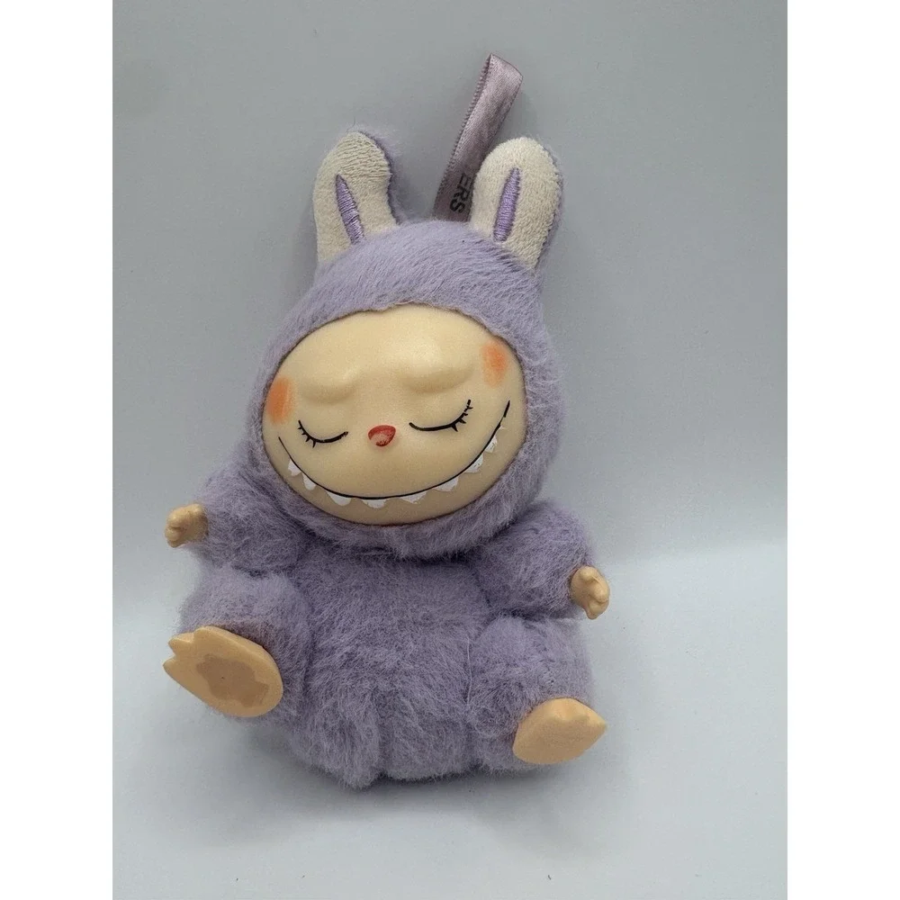 Pop Mart Kasing Plush Keychain Purple Bunny Costume Collectible Toy Labubu